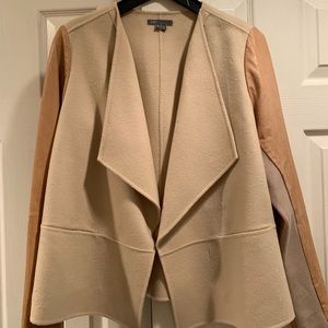 Vince blazer/coat with leather trimmed sleeves